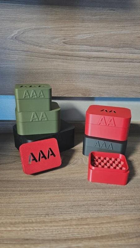 Battery Organizer Box with Lid – AA AAA Storage Case