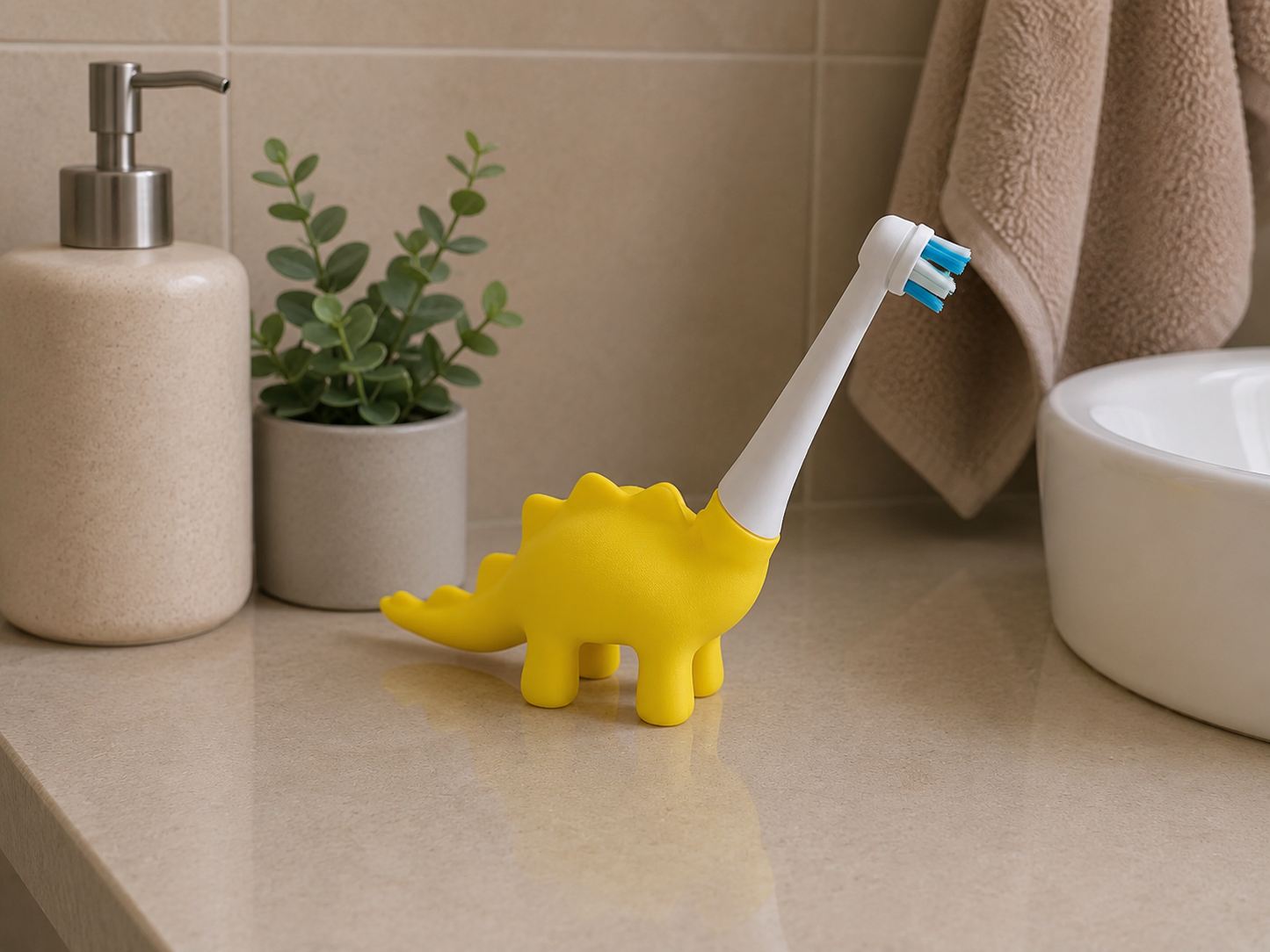 Oral-B and Philips Toothbrush Head Holder Dinosaur