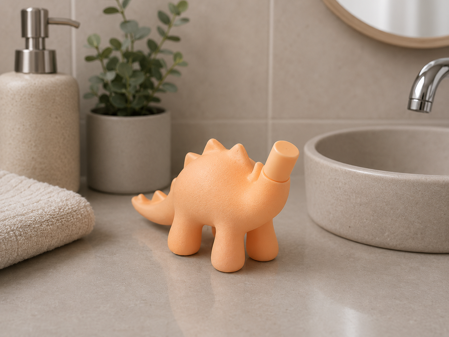 Oral-B and Philips Toothbrush Head Holder Dinosaur