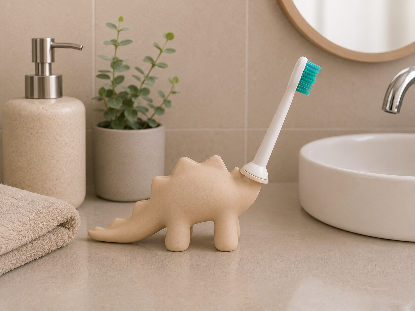 Oral-B and Philips Toothbrush Head Holder Dinosaur